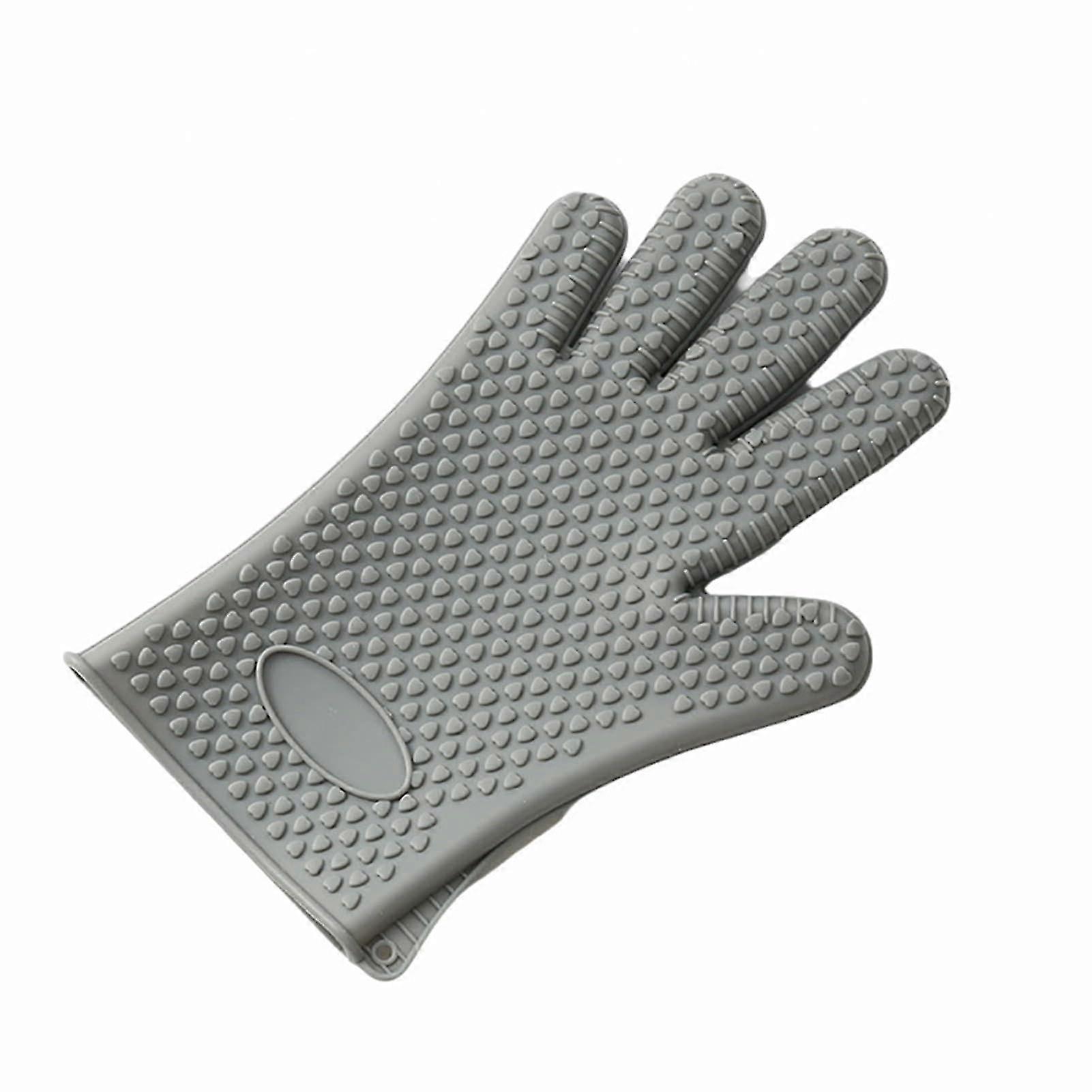 Silicone Oven Gloves Heat Resistant NonSlip Grip for Baking and Cooking Gray Set of 2