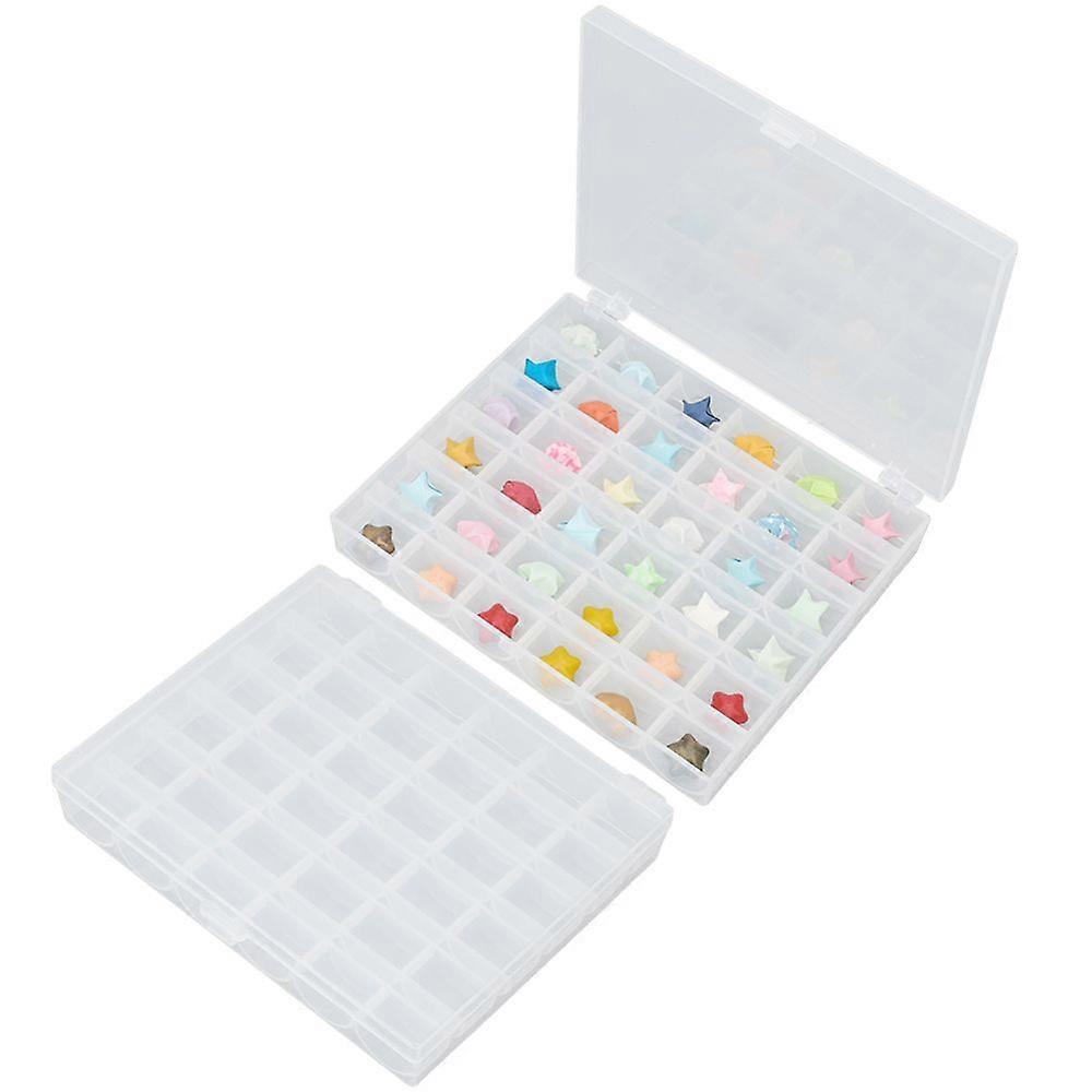 2pcs Polypropylene(PP) Grid Bead Containers with 36 Compartments Sewing Machine Bobbins Storage Case Clear 11.8x14.2x3.1cm