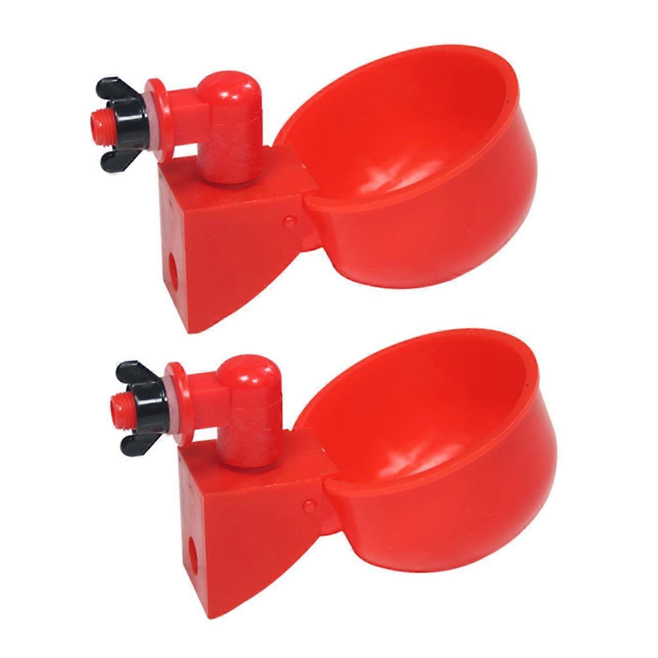 2pcs Automatic Chicken Waterer Poultry Drinking Bowl Durable Plastic Dispenser for Birds