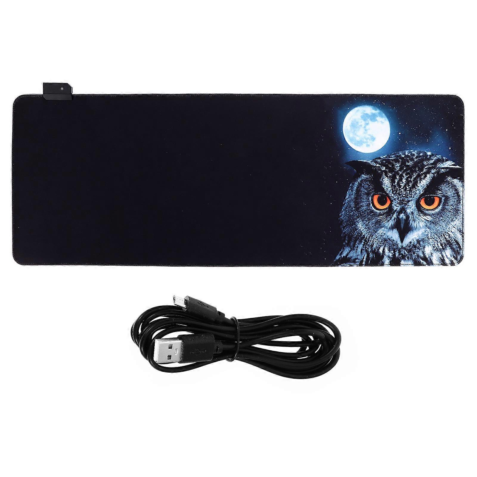 LED Mouse Mat Owl Pattern for Computer Use with USB Power