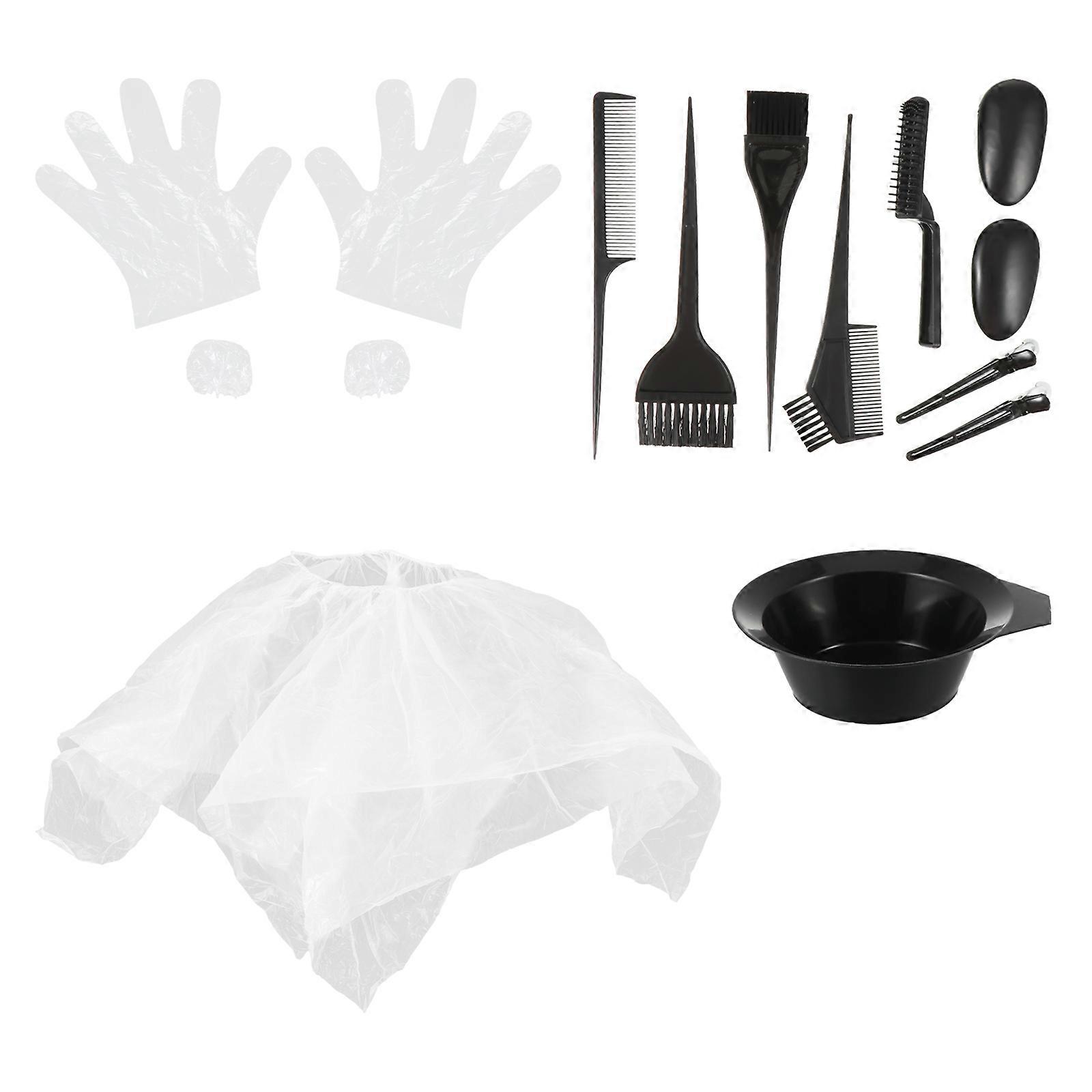 Kit para tingir cabelo com 11 luvas e tinta.