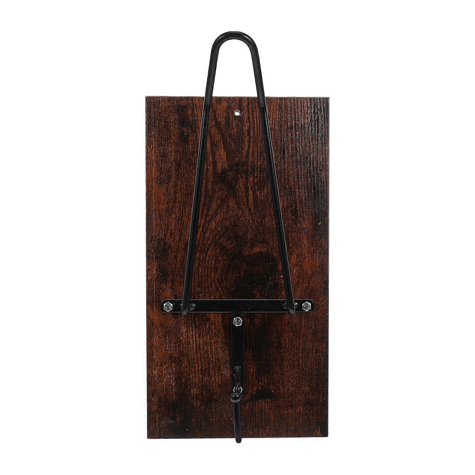 Holder Wall Mount for 4Pcs Motorcycle Rack with Brown Wood Material