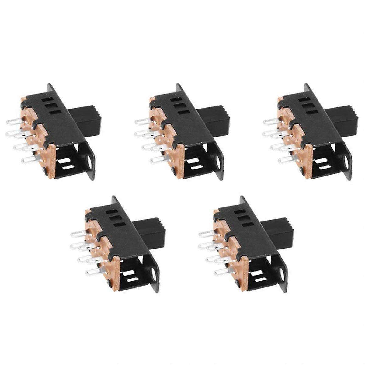 10Pcs High Knob 6 Pin 3 Position DPDT Panel Slide Switch 0.5A 50V DC