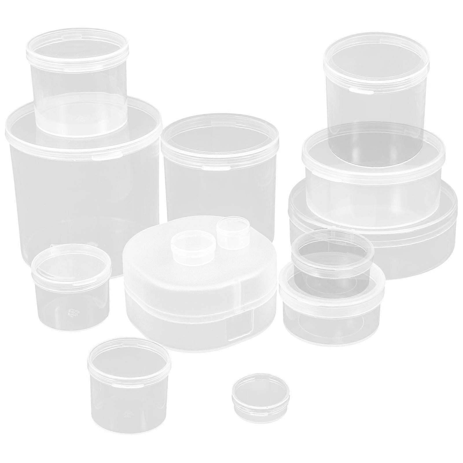 Small Box Organizer Round Plastic Storage Boxes for Jewels 24Pcs Transparent