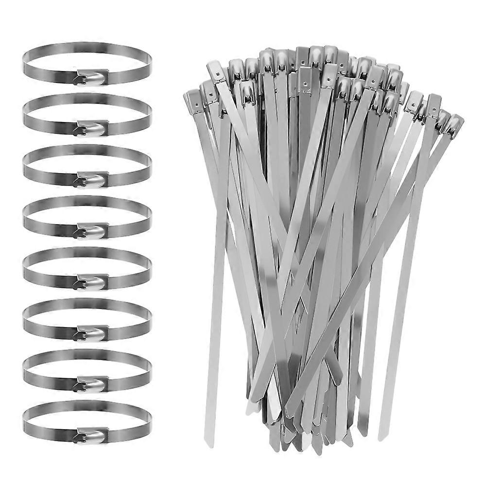 Heavy Duty Stainless Steel Zip Ties for Cable Self-Locking 100Pcs Binding