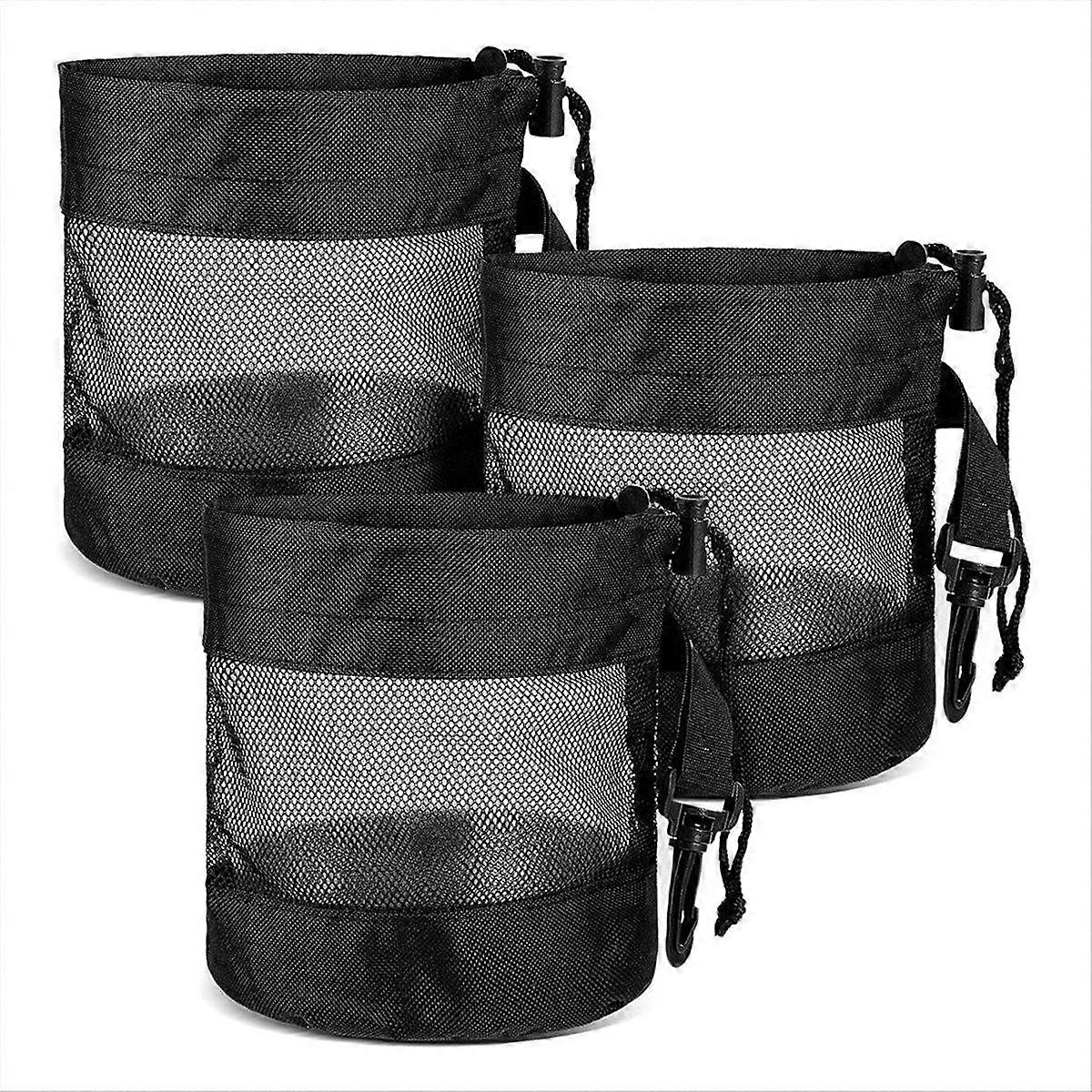 3 PCS Golf Ball Bag Mesh Bag with Drawstring Net Fabric Bag