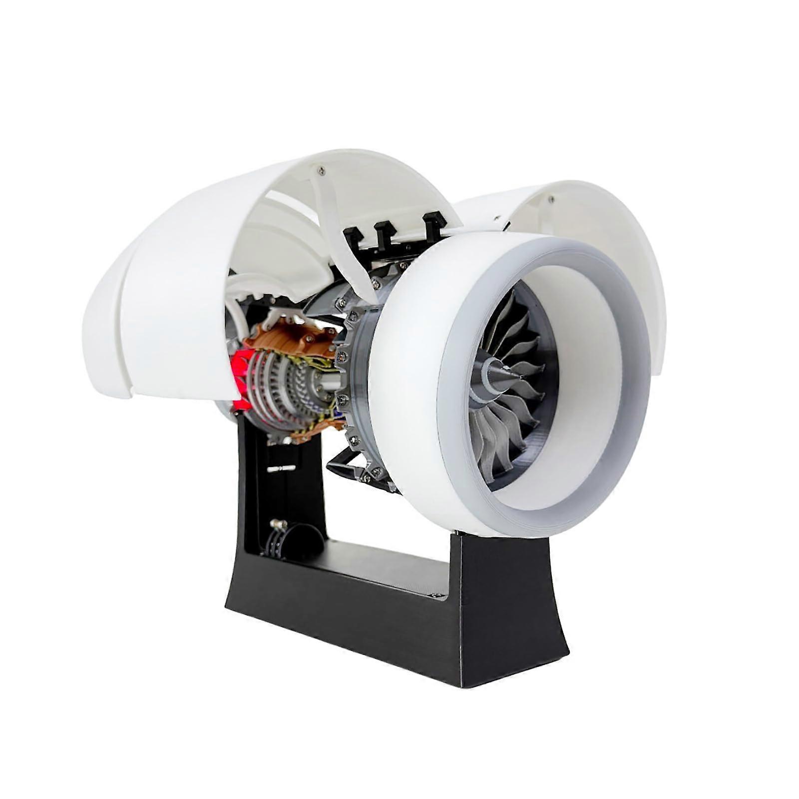 TR900 Running Turbofan Engine Model with LED Light, Adjustable Speed Jet Engine Desktop Educational Display, 35cm