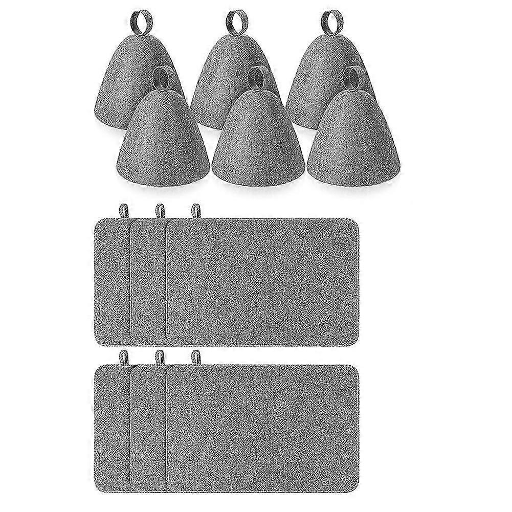 12Pcs Sauna Hat & Mat Set: 6 Felt Hats & 6 Insulation Mats