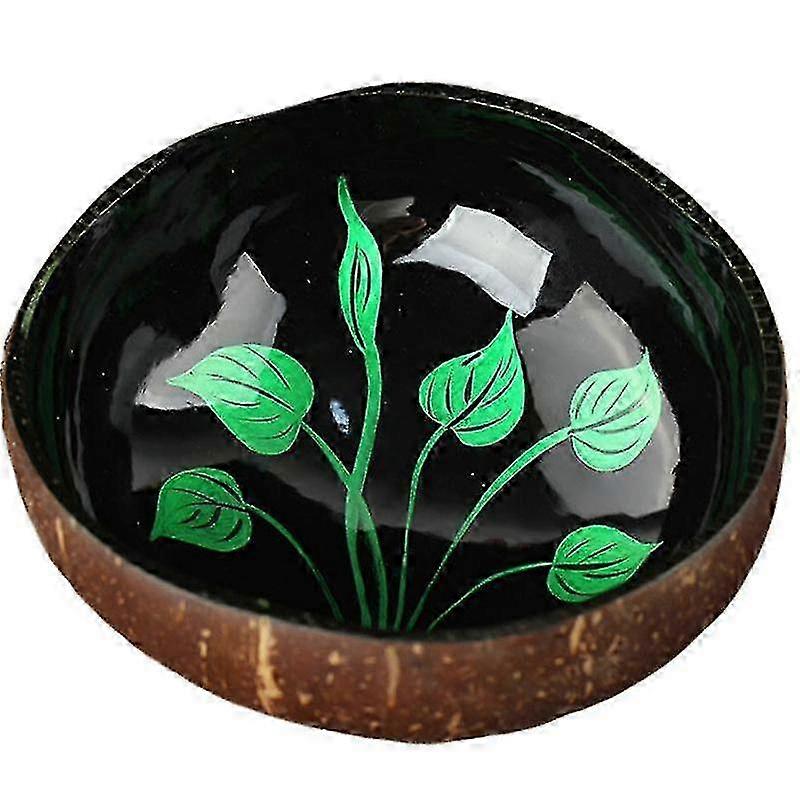 Leaf Pattern Natural Coconut Shell Candy Storage Bowl Container Home Decoration