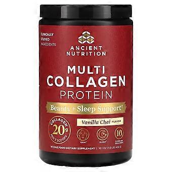 Dr. Axe / Ancient Nutrition, Multi Collagen Protein, Beauty + Sleep, Vanilla Chai, 16.1 oz (456 g)