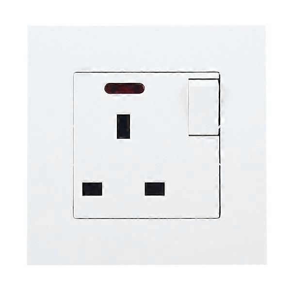 Electric Single Socket with Switch 86 Type Panel Wall Socket UK Standard Socket with Light Switch