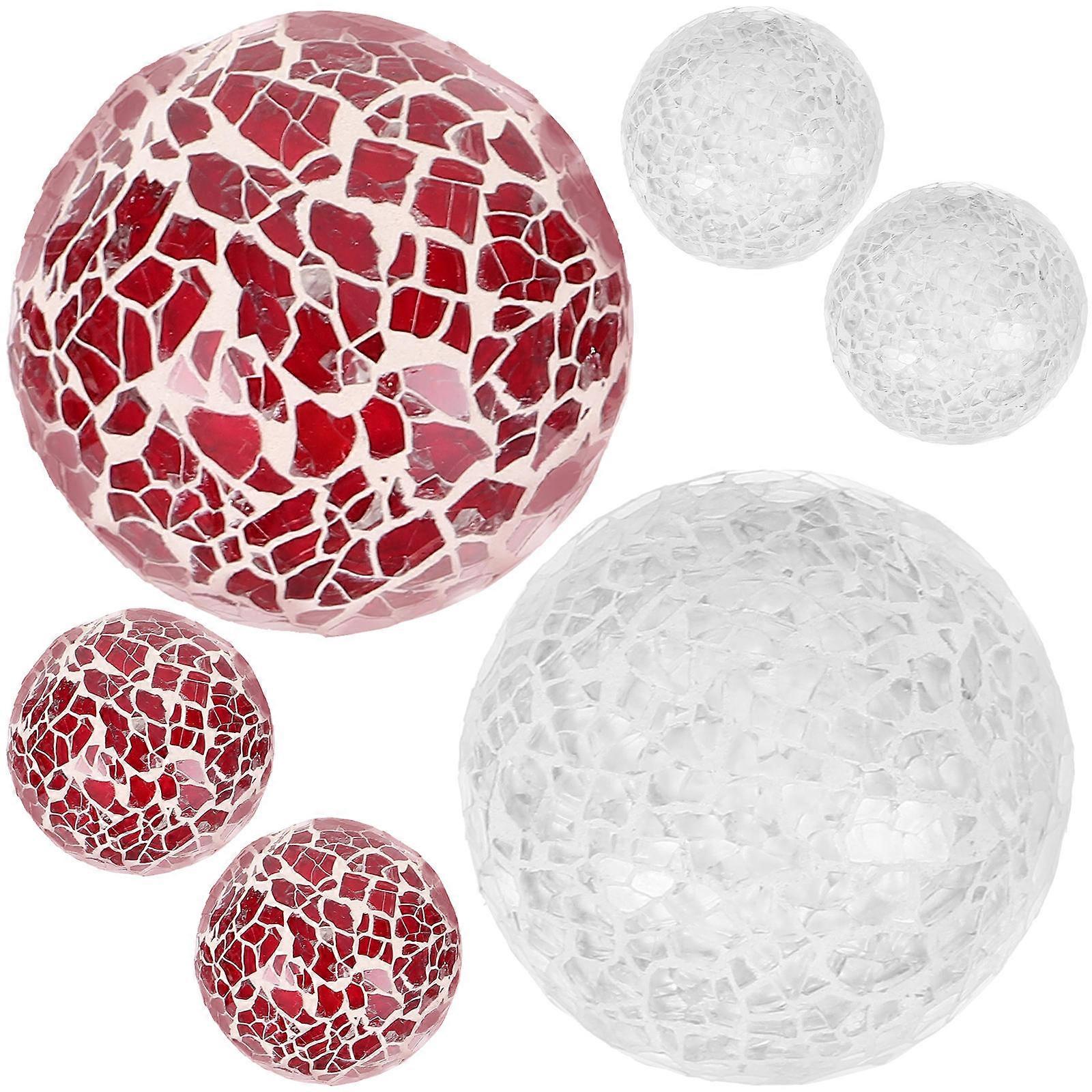 Glass Balls Decorative Balls for Decor 6Pcs Assorted
