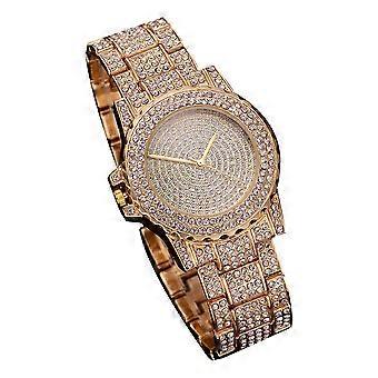 Stone Quartz Female Watch for Leisure Use Rose Gold Alloy Glass Wristwatch