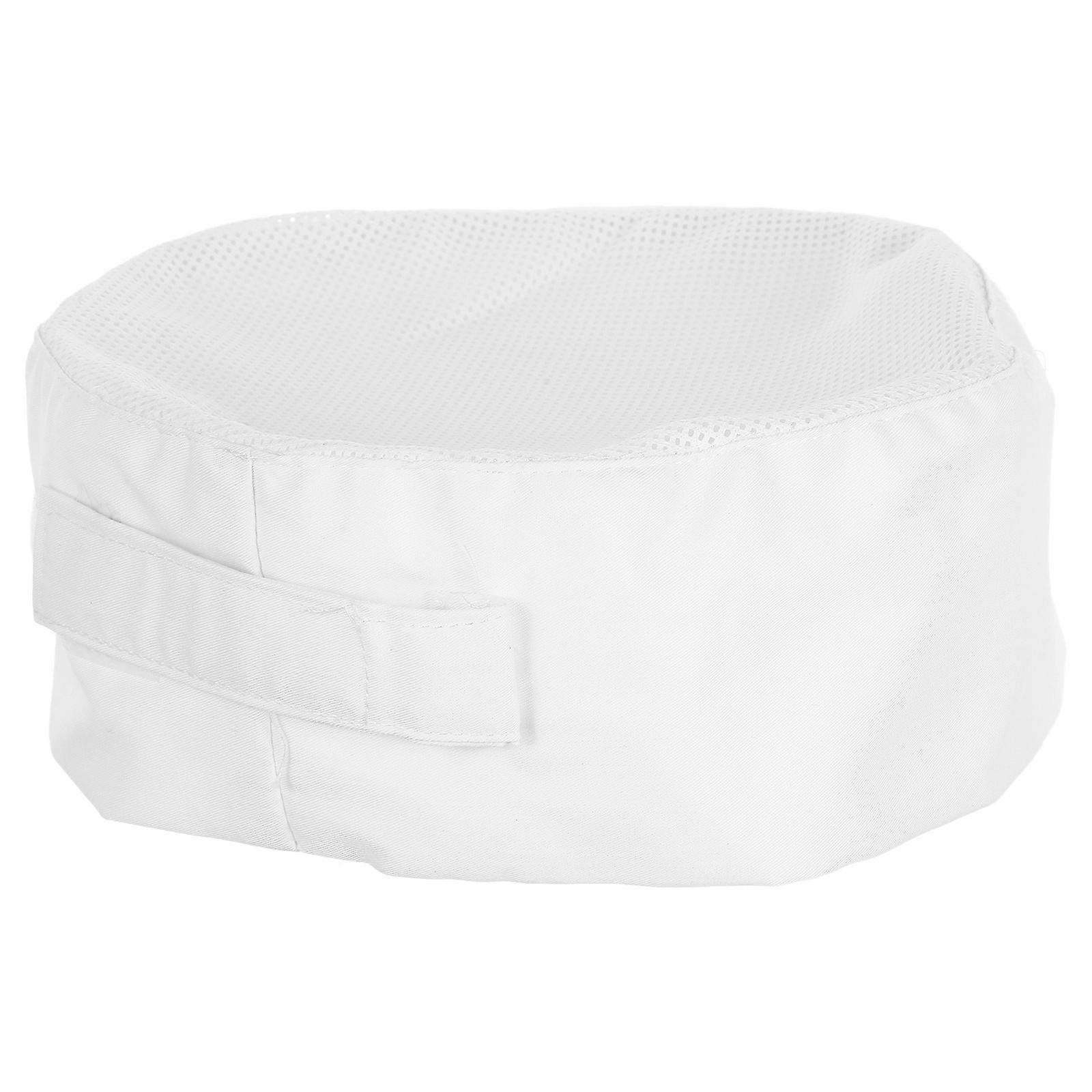 White Breathable Mesh Chef Hat for Kitchen Use Adjustable Strap One Size
