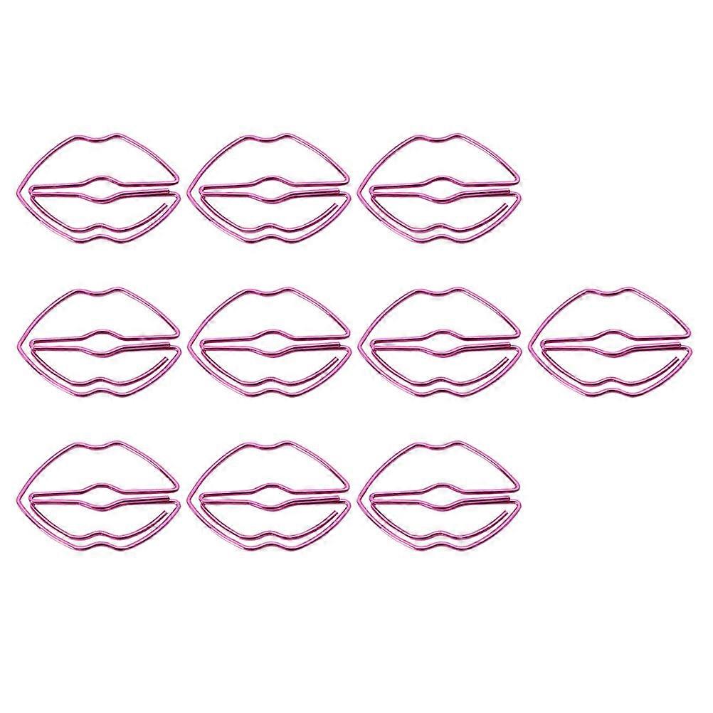 Creative Paper Clips Metal Lips Shape for Notebook Use 10Pcs Pack