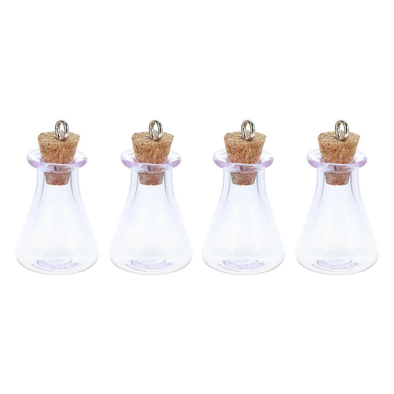 Lila DIY önskeflaskor Mini glasflaskor med korkproppar