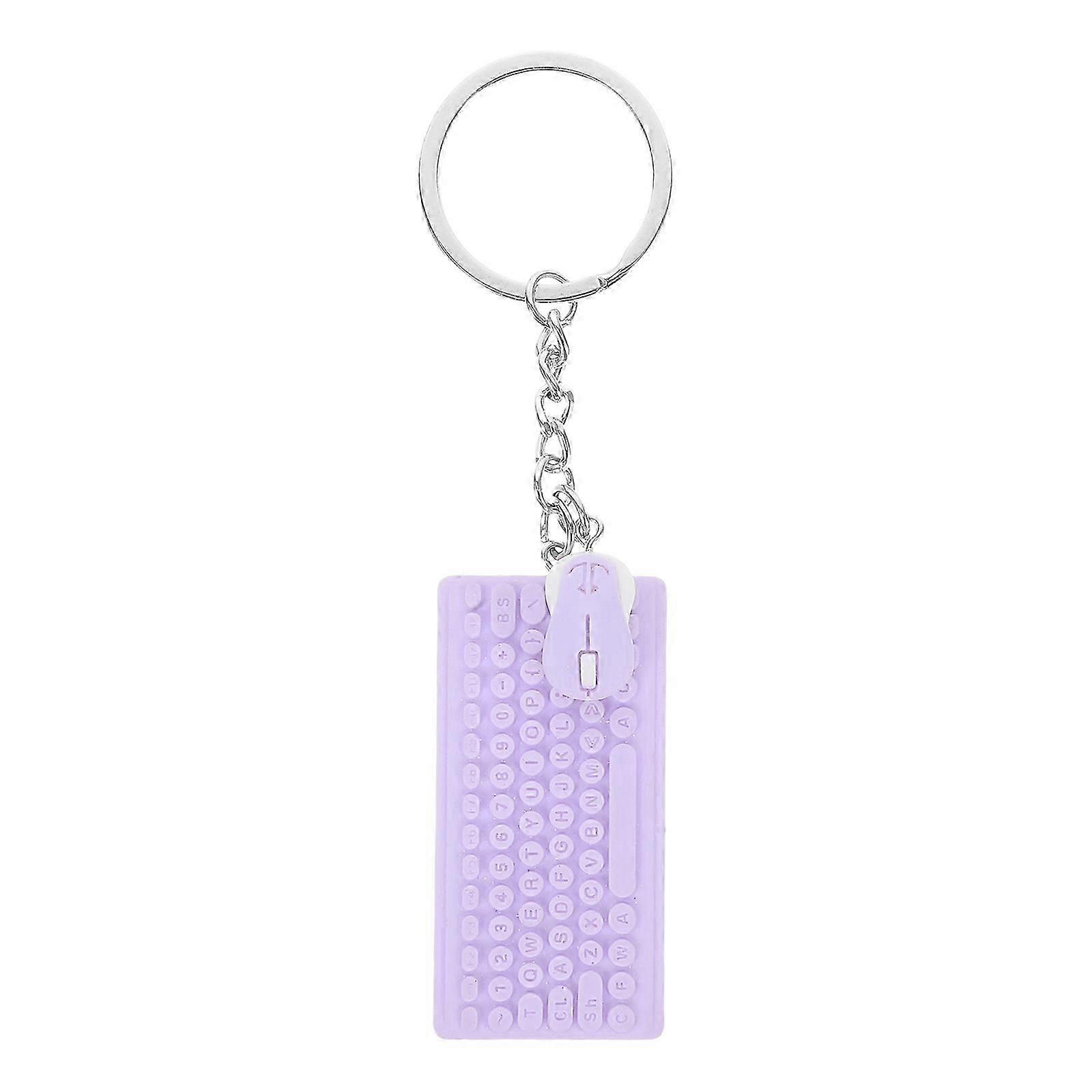 Keyboard Mouse Keychain with Miniature Tech Design for Decoration