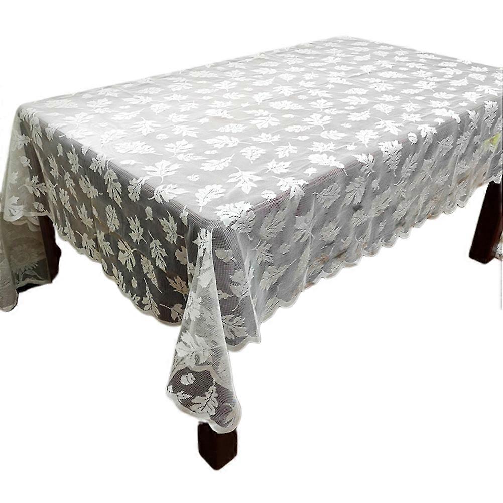 Maple Leaf Tablecloth Lace Table Runner for Table Decoration White Rectangle