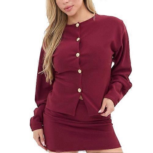 I Saw It First Womens/Ladies Ribbed Buttoned Slim Cardigan