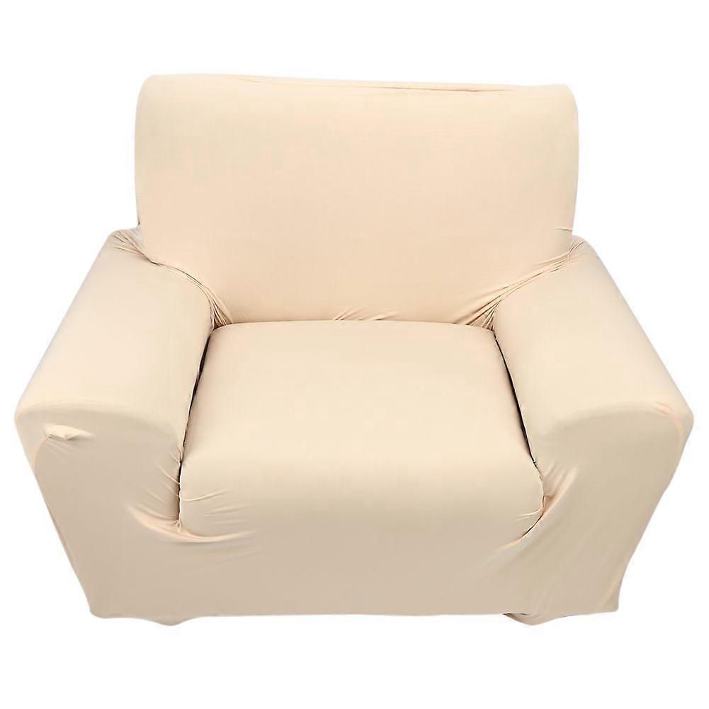 Solid Pure Colour Plush Stretch Polyester Couch Sofa Cover Protector Beige