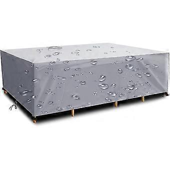 180 * 120 * 74cm, terrasse møbel cover 210d oxford stof møbel cover vandtæt borddækning presenning med reb og låse spænde sølvfarve