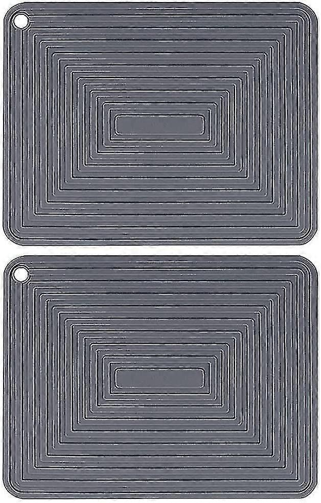 2 Pack Heat Resistant Wave Pattern Silicone Thick Square Drying Mats
