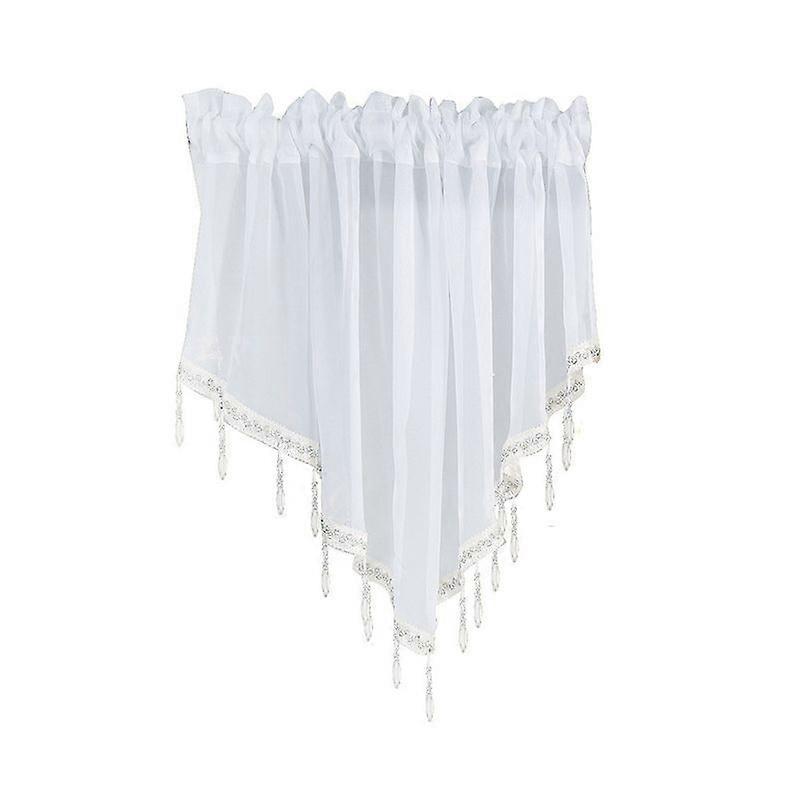 Solid Color Triangle Shape Kitchen Short Curtain Window Valance Drape Home Decor JIKAIX