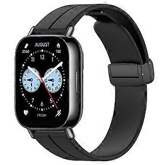 Für Xiaomi Redmi Watch 5 Active Silikon Armband mit Magnetischer Faltschließe Schwarz