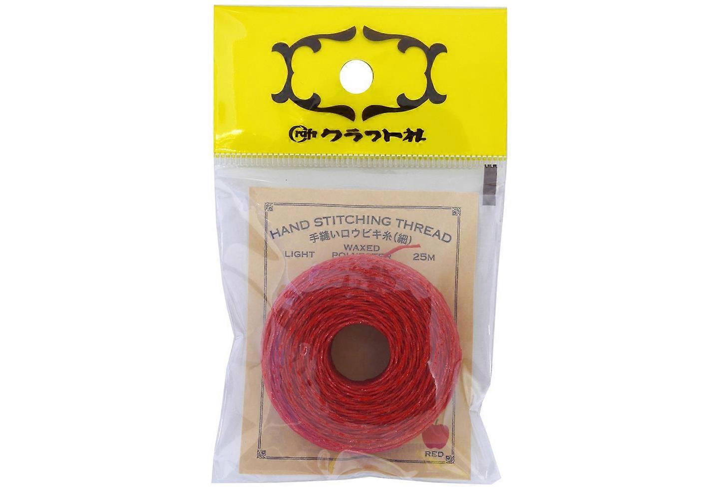 Craft Sha Leathercraft Waxed Polyester Stitching Leather Thread 20/6 Red 25m
