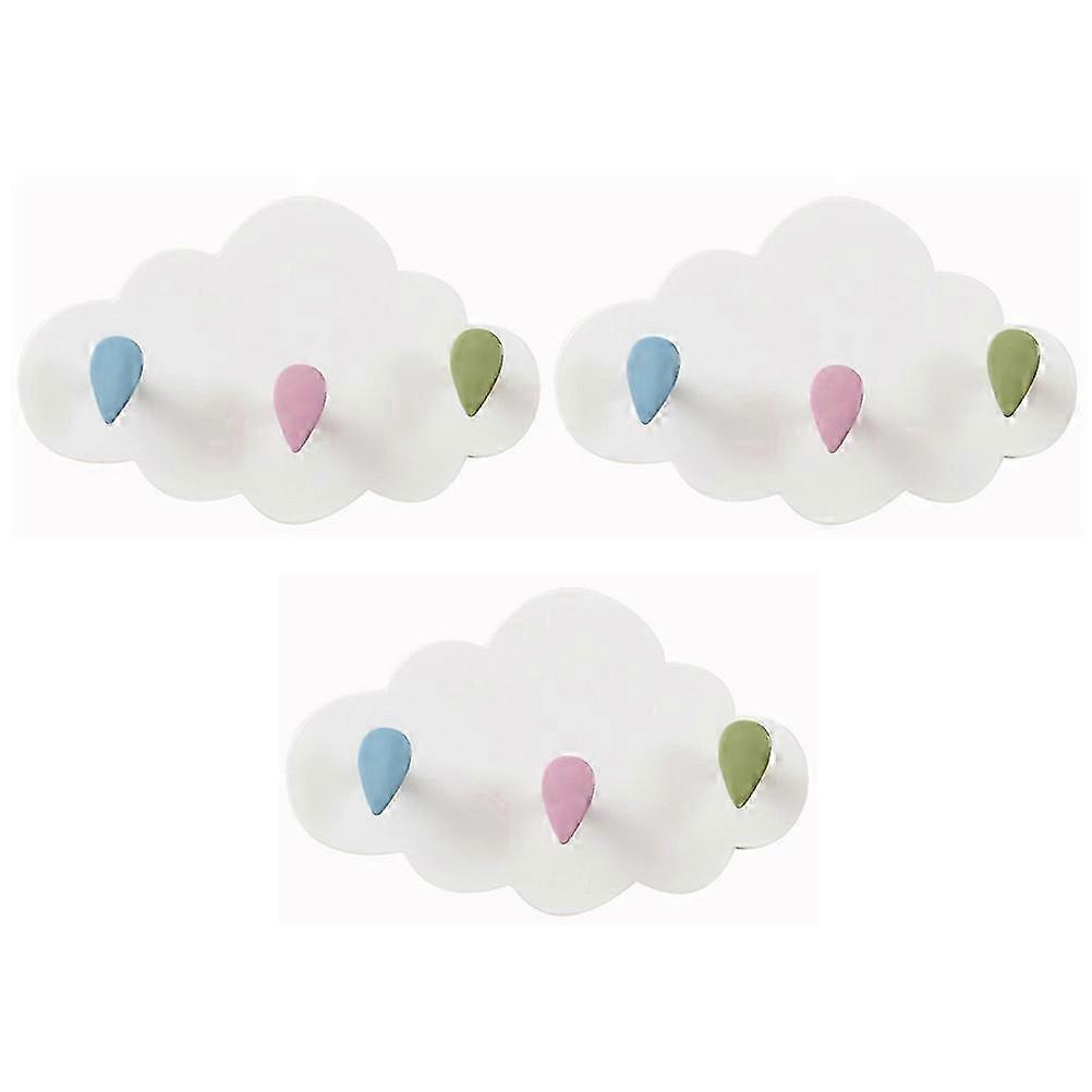 Cloud Adhesive Hook Plastic Wall Mounted Hook compatible with Hanging 3Pcs