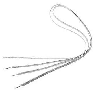 1 Pair of 1.1m Flat Glitter ShoeLaces Colored Flat Shoestring Bootlaces for Shoes Sneakers (Silver)