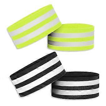 Reflecterende riemen, armbanden en polsbanden | Tweekleurige outdoor kleding voor fietsen en hardlopen, zelfklevend ontwerp