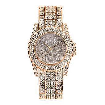 Stone Quartz Watch Female Watch for Decor Use Elegant Rose Gold Wristwatch
