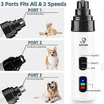 Hunde-Nagelschleifer, verbesserte super leise schmerzlose Tiernägel Pflegewerkzeuge, 2-Gang-wiederaufladbarer Haustier-Nagelschneider für große mittelgroße kleine Hunde Katzen zeichnen sich aus