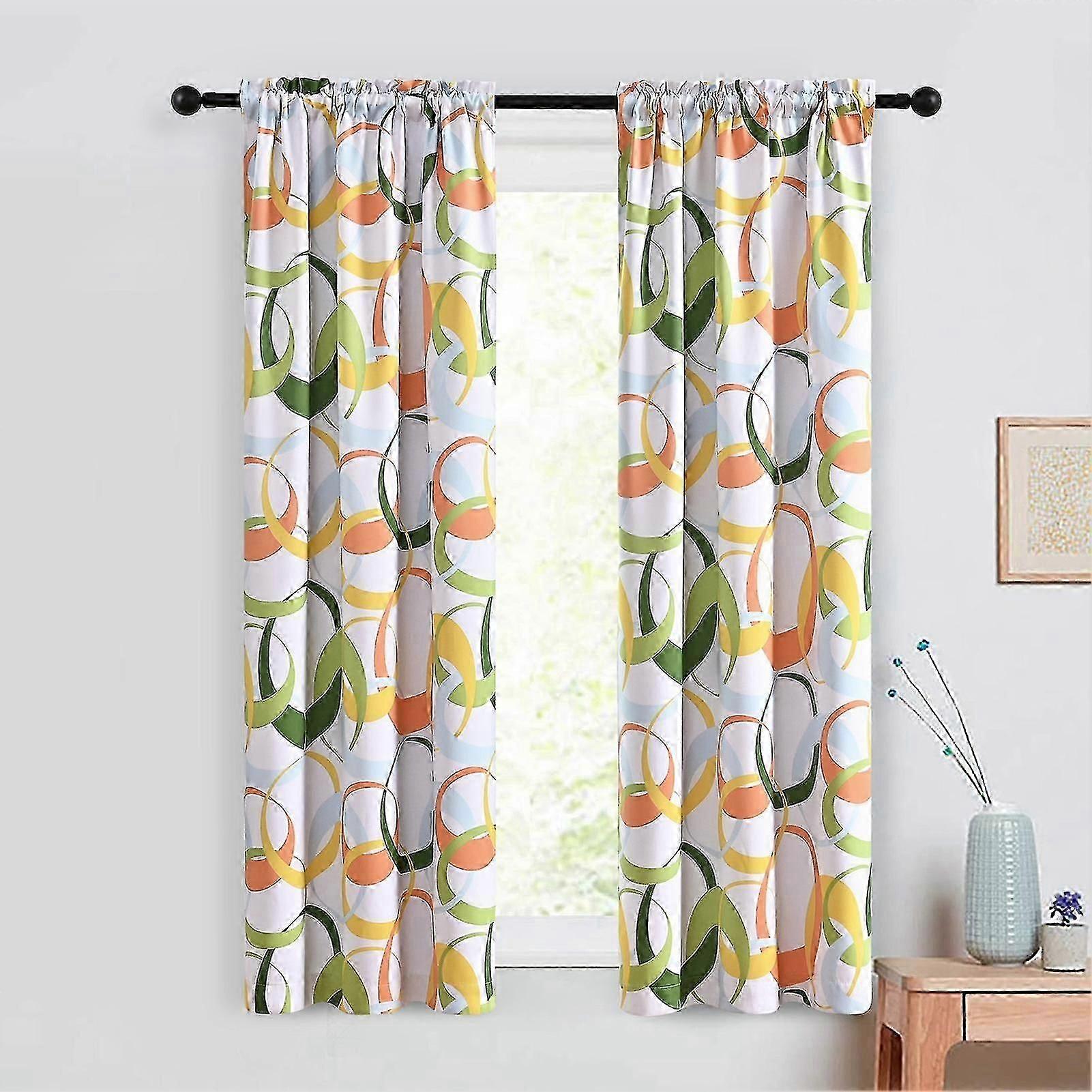 Window Curtain Lightproof Easy To Install Polyester Circle Pattern Window Drape Home Decor
