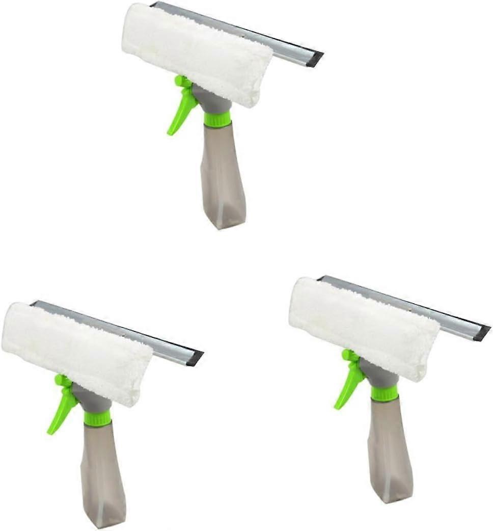 3-Piece Set: 3-in-1 Refillable Window Squeegee, Cleaning Spray, Window