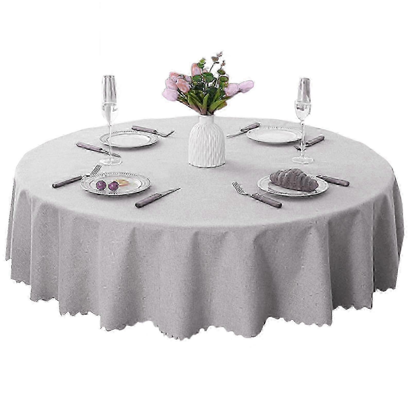 Round Linen Tablecloth Stain Resistant