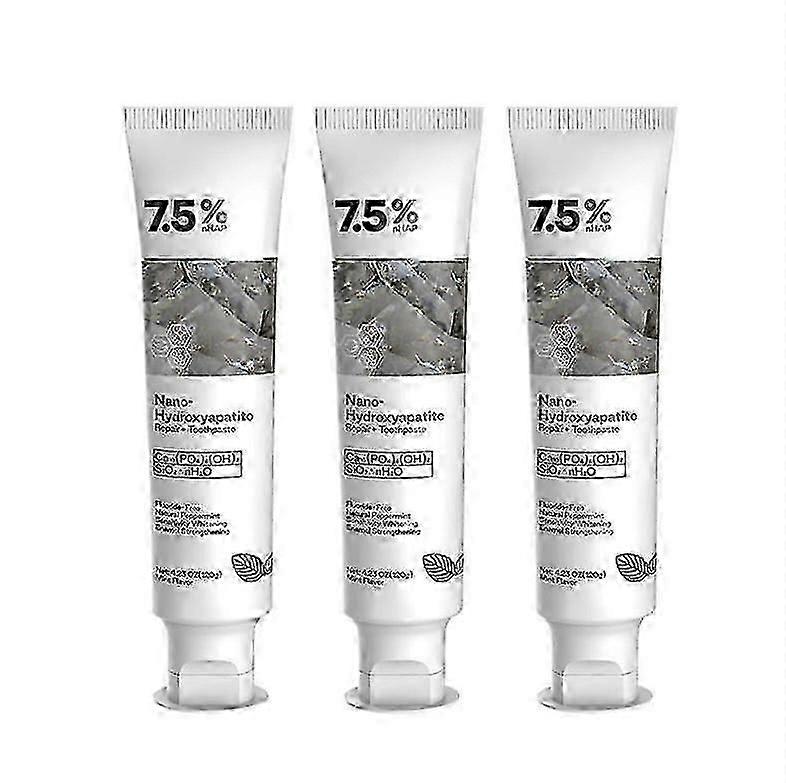 3PCS 7.5% Nano-Hydroxyapatite Toothpaste Remove Deep Clean For Sensitive Teeth 120g