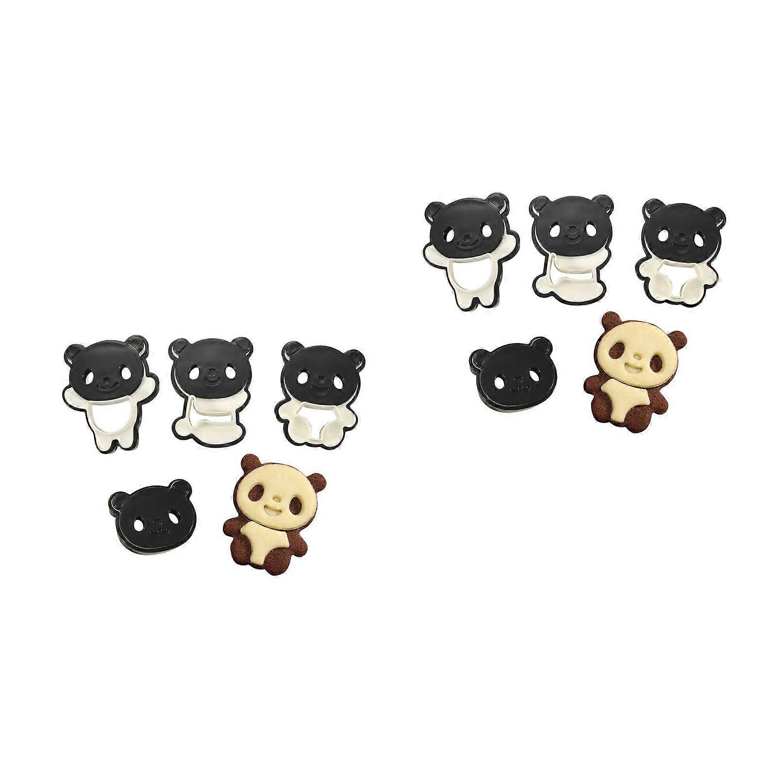 Panda Baking Mold Biscuit Cookie Cutter Set for Baking Use 2Pcs Assorted Colors