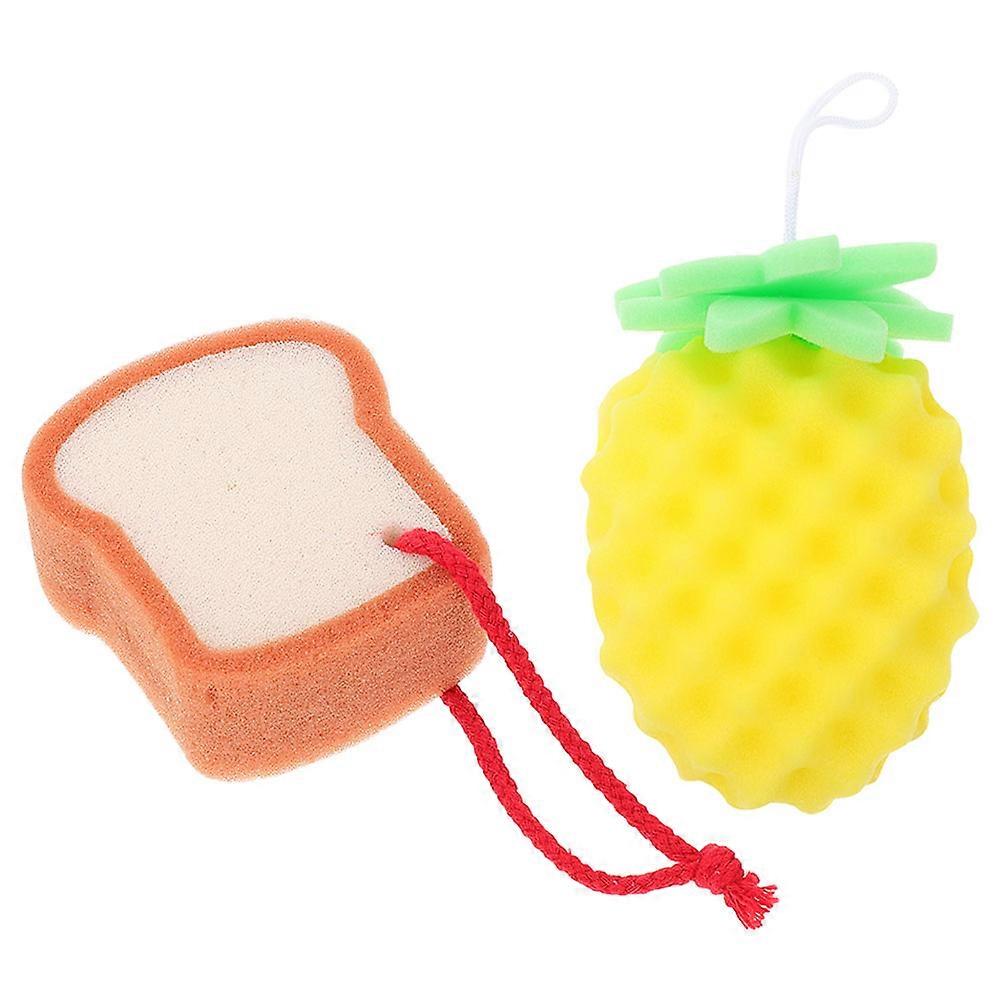 Baby Bath Sponge Back Scrubber for Bathing 2Pcs Colored Soft Cleaning Sponge
