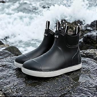 Men's Short Ankle Rain Boots, Lightweight Comfortable Waterproof Footwear for Wet Days