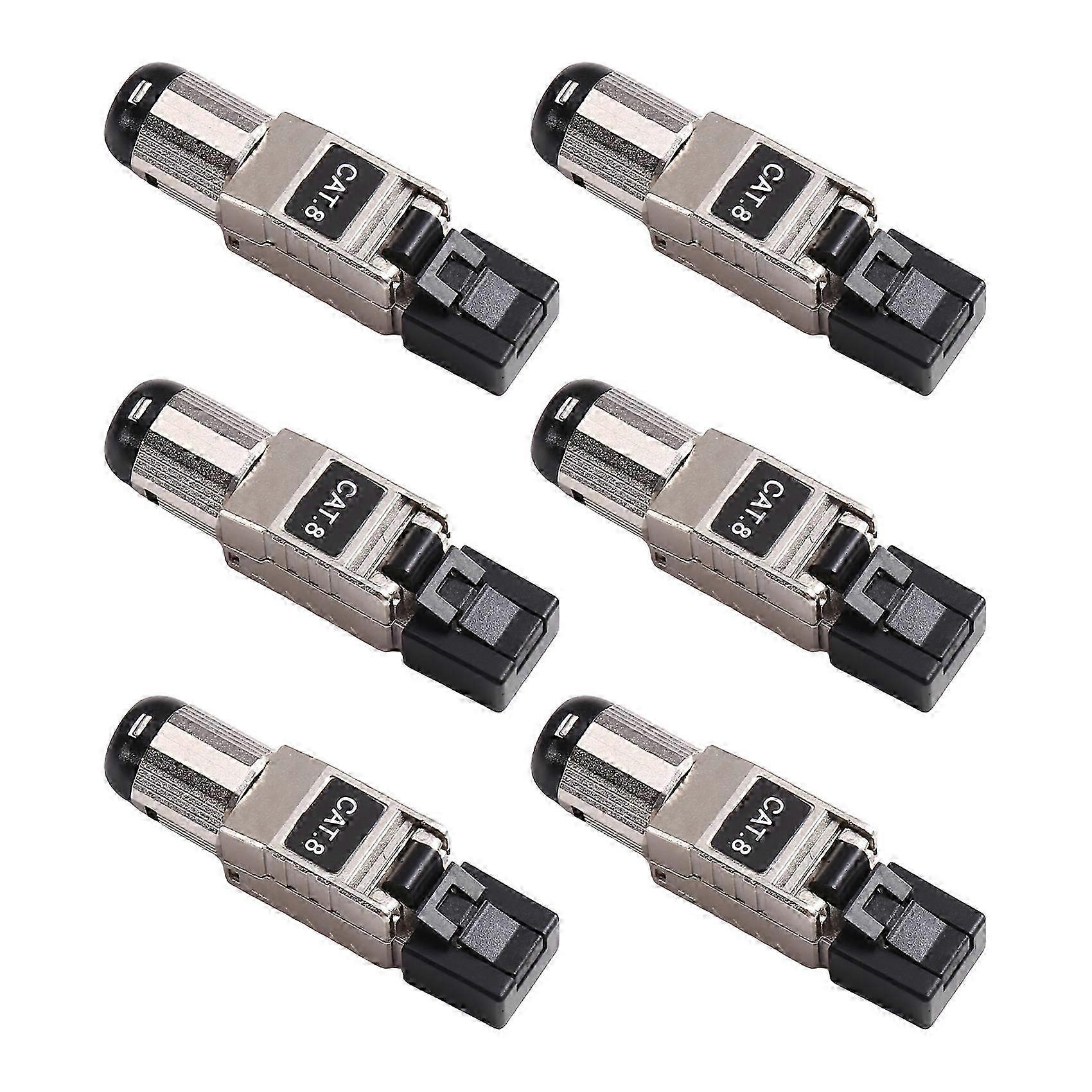 Cat8 RJ45 Connector Shielded Reusable Termination Plug Ethernet Modular Plug for Solid and Stranded LAN Ethernet Cable