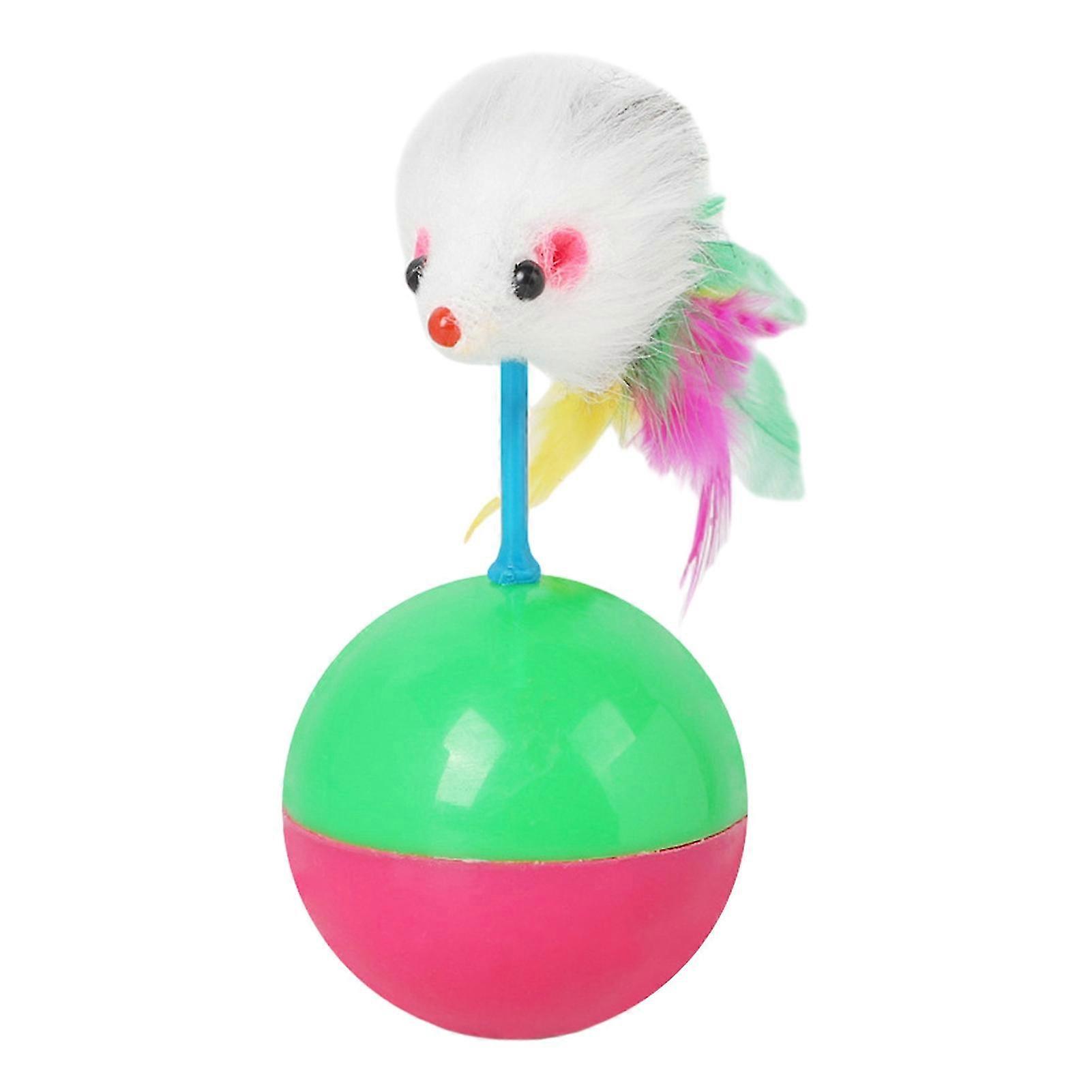 Vibrant Feather-Sphere Cat Toy