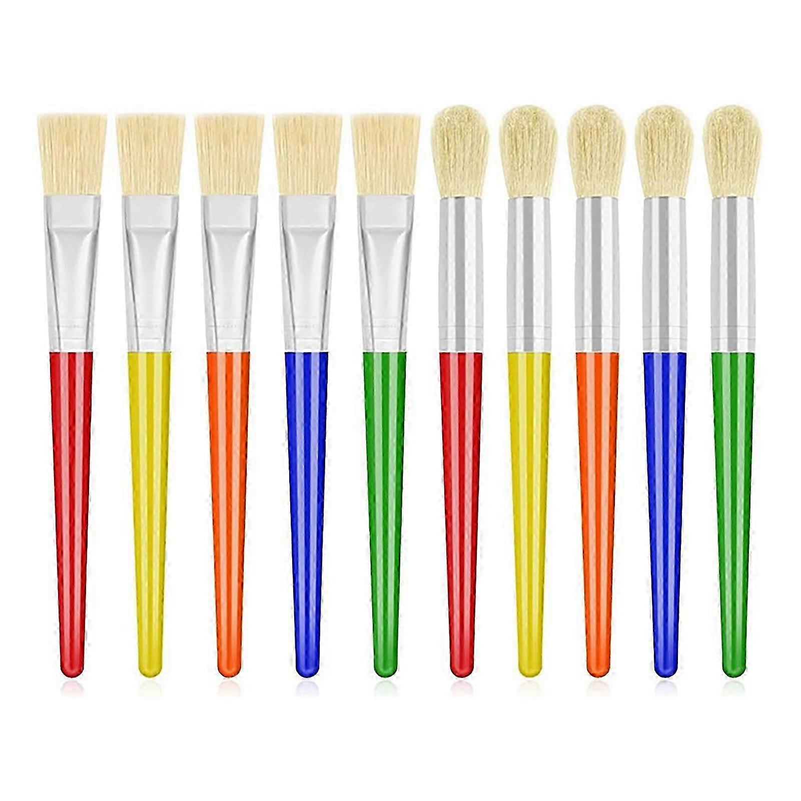 10Pcs Boar Bristle Paint Brushes