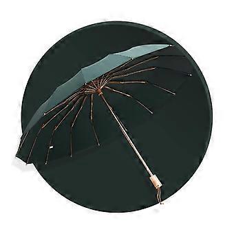 Travel Umbrella with Wooden Handle, Compact Windproof Folding Design for Sun and Rain Protection