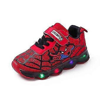Dziecięce buty sportowe Spiderman podświetlane trampki dziecięce buty świecące LED dla chłopców SZTCLV