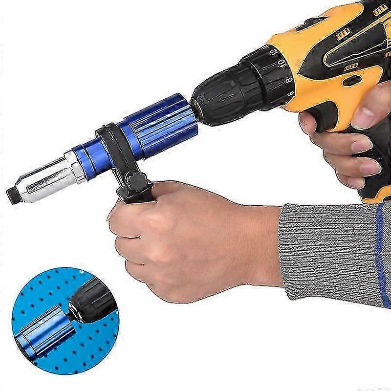 Electric Rivet Gun Nut Drill Bit Adapter Riveting Tool Pull