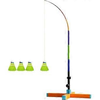 Badminton Solo Trainer,Foldable Single Player Automatic Rebound,Includes 3 Badminton shuttlecocks,Self-Training_yzae
