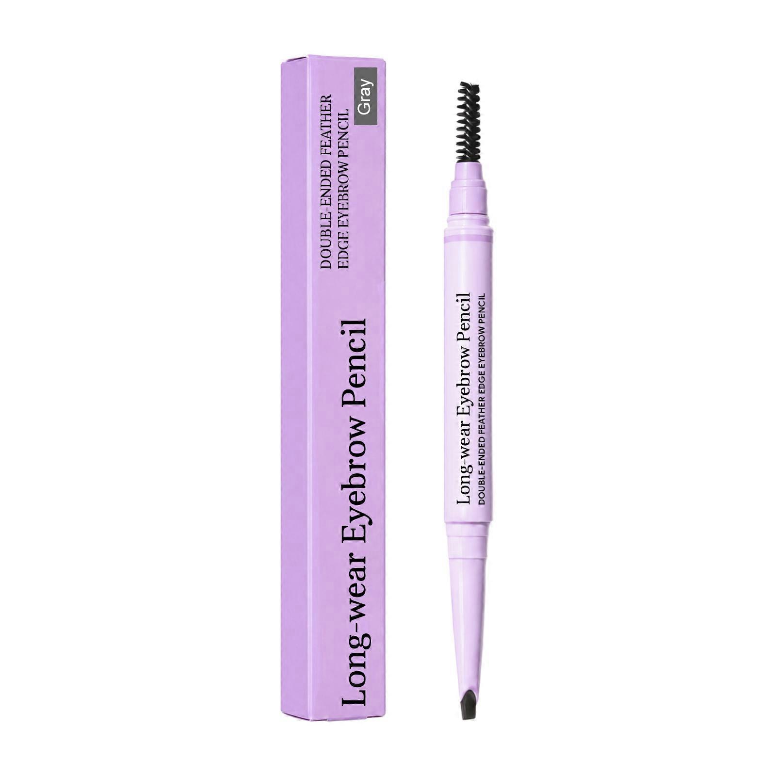 2pcs Eyebrow Pencil, Two-in-one, Gray