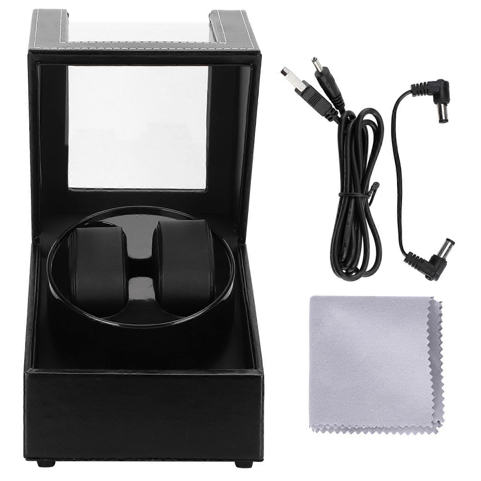 Automatic Watch Winder Box for Mechanical Watch USB Plugin Display Case Leather Style